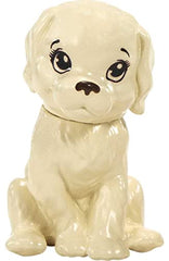 Barbie Photographer Petite Fashion Doll with Brunette Hair, Heart-print Dress, 1 Puppy Figure & Camera Accessories