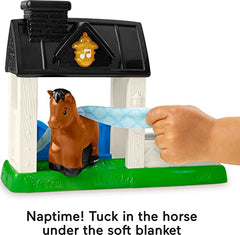 Fisher-Price Little People Toddler Playset Stable with Horse Figure Plus Light and Sounds for Pretend Play Ages 1+ Years