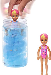 Barbie Color Reveal Small Doll & Accessories, Neon Tie-Dye Series, 6 Surprises, 1 Chelsea Doll (Styles May Vary)