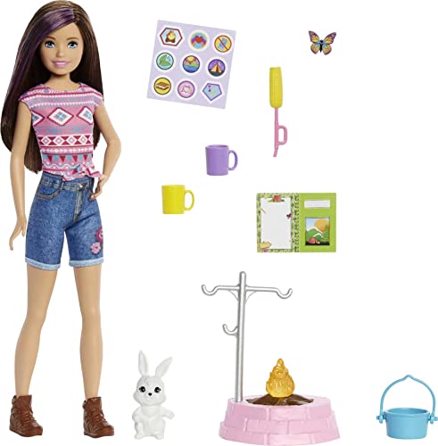 Barbie It Takes Two Doll & Accessories, Brooklyn Camping Playset with Doll, Pet Puppy & 10+ Accessories Including Sleeping'