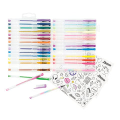 3C4G:Gel Pens - w/ 2 Color-in Snack Themed Sticker Sheets, 30 Different Vibrant Colors, Writing & Drawing, Three Cheers for Girls, Ages 6+