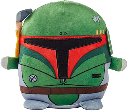 Star Wars Cuutopia 10-inch Boba Fett Plush, Soft Rounded Pillow Doll, Collectible Gift for Kids & Fans Ages 3 Years Old & Up includes Toy