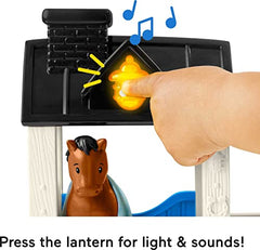 Fisher-Price Little People Toddler Playset Stable with Horse Figure Plus Light and Sounds for Pretend Play Ages 1+ Years