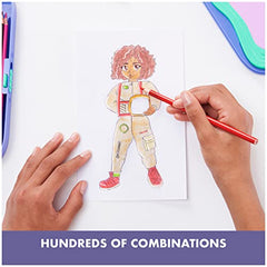 Spin Master Truly You! Character Creator Drawing Kit with Mix and Match Diverse Fashion Design Plates, 11 Colored Pencils, Arts & Crafts Kids Toys Ages 8 and up