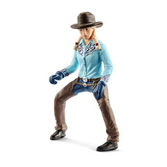 Schleich Western Playset - Cowgirl Figurine with Horse, Cow, Dog and Rodeo Accessories, Realistic Farm Animal Toys, 6-Piece Set for Kids