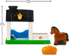 Fisher-Price Little People Toddler Playset Stable with Horse Figure Plus Light and Sounds for Pretend Play Ages 1+ Years