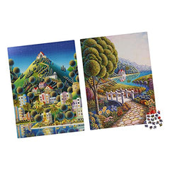 2-Pack of 1000-Piece Jigsaw Puzzles, Pine Cabin & Summer Estate, Puzzles for Adults and Kids Ages