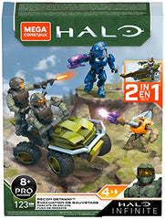 Mega Construx Halo Recon Getaway Mongoose Vehicle Halo Infinite Construction Set with UNSC Marine Character Figure, Building Toys for Kids