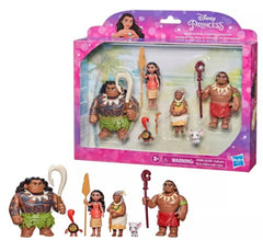 Moana Adventure Pack, Set of 6, Including Maui, Moana, Kakamora, Grandma Tala, Pua and Chief Tui (Moana's Father)