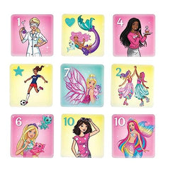 Mattel Games Barbie 5-in-1 Kids Games Set for Travel, Parties and Game Nights with Family
