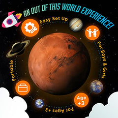 My Space Safari Space Tent for Kids Tent Indoor & Outdoor, Interactive Kids Play Tent w/Rocket Launch Button & Solar System for Play & Sleep Tent for Girls & Boys, Space Gifts for Kids