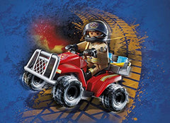 Playmobil City Action 71090 Feuerwehr-Speed Quad with Rückzugsmotor, Spielzeug für Kinder AB 4 Years