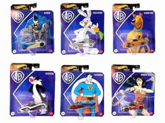 Hot Wheels Warner Bros DC Scooby and Looney Tunes Character Cars Complete Set of 6 Diecast Vehicles from HKV23-956E Release