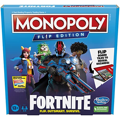 Hasbro Gaming Monopoly Fortnite Flip Edition 4 Players 13+ Yrs Video Games Money & Assets Board Game