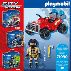 Playmobil City Action 71090 Feuerwehr-Speed Quad with Rückzugsmotor, Spielzeug für Kinder AB 4 Years