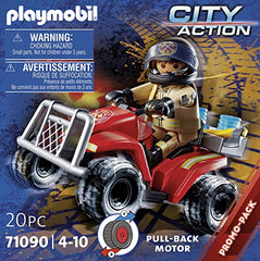 Playmobil City Action 71090 Feuerwehr-Speed Quad with Rückzugsmotor, Spielzeug für Kinder AB 4 Years