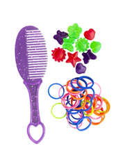 Glitzy Girl African American Styling Mini Doll Set – 50 Hair Accessories, Pretend Makeup, Hair Braiding Tools, Fashion Playset, Hair Design Kit, Role-Playing Activity, and Creative Toy