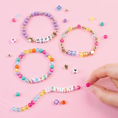 Make It Real: Say Yes! Alphabet Bead Bracelet Set - 1008pc DIY Jewelry Kit, Colorful ABC & Circle Beads, Spell Words & Names, Craft Kids Ages 8+