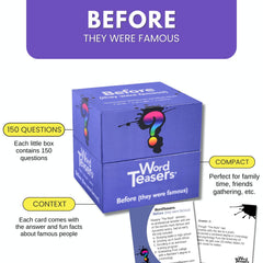 ? WORD TEASERS Before (They were Famous) - Pop Culture Trivia Game - Fun Famous People Game About Music, Movie & Other Celebrities - Conversation Cards for Pop Culture Fans - 150 Questions