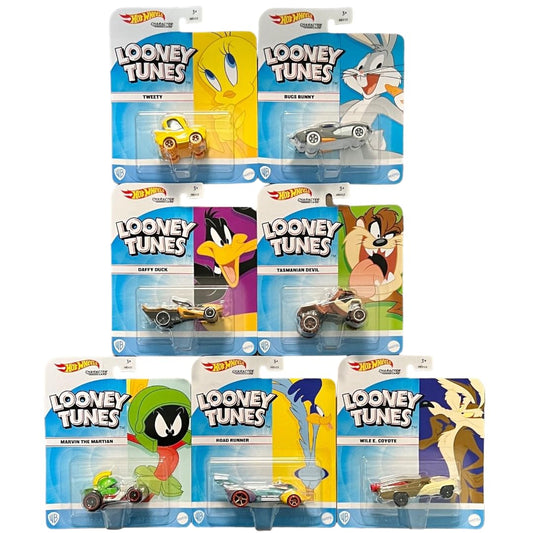 Hot Wheels Looney Tunes Character Cars Complete Set of 7 Diecast Vehicles from HKV23-956D Release