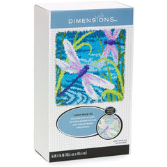 Dimensions Needlecrafts Dragonfly Latch Hook Craft Kit for Kids, 16'' x 16''