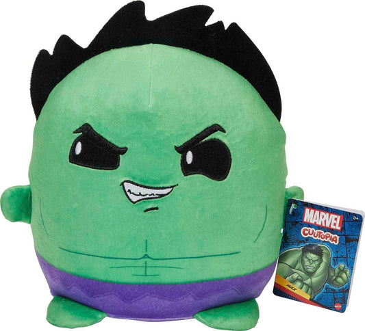 Marvel Cuutopia 10-inch Hulk Plush Character, Super Hero Soft Rounded Pillow Doll, Collectible Gift for Kids & Fans Ages 3 Years Old & Up