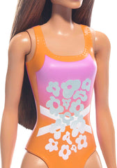 Mattel - Barbie Beach Doll with Orange Swimsuit