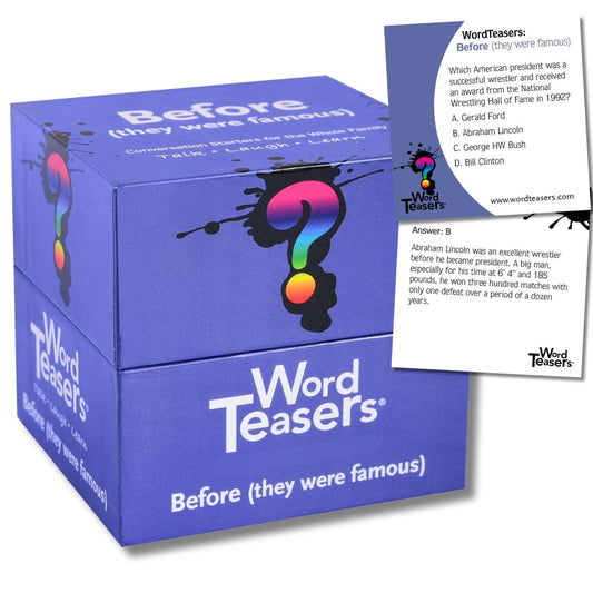 ? WORD TEASERS Before (They were Famous) - Pop Culture Trivia Game - Fun Famous People Game About Music, Movie & Other Celebrities - Conversation Cards for Pop Culture Fans - 150 Questions