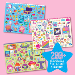 Craft-tastic — Enchanted Sticker Playhouse – Wall-Sized Sticker Fun – Repositionable Stickers — for Ages 3+