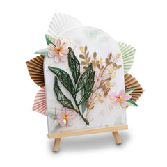 Craft Crush DIY String Art Craft Kit - Floral Interior Design DIY Activity for Teens & Adults - Complete String Art Kit with Embroidery Thread, Foam Canvas, Metal Pins, Wooden Easel - Ages 13+