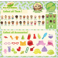 Playful Minds Pea Pod Babies - Winter Sports Set - Over 30 Pieces Including Two Mini Collectible Dolls, Assorted