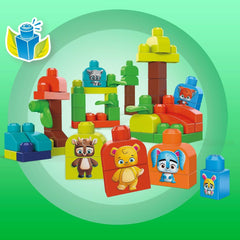 Mega Bloks Woodland Friends Preschool Building Set, Plant-Based Blocks, Multicolor