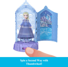 Mattel Disney Frozen Surprise Small Dolls & Mini Castle Playsets with Spinning Doll Reveal, Ice Castle Spin Surprise from Movies (Styles May Vary)