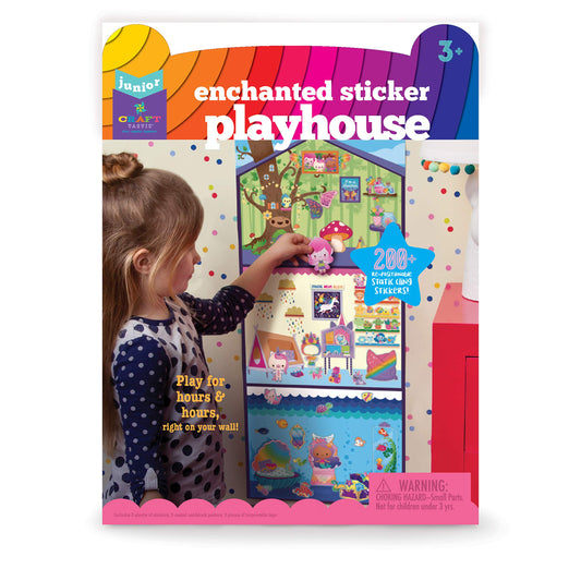 Craft-tastic — Enchanted Sticker Playhouse – Wall-Sized Sticker Fun – Repositionable Stickers — for Ages 3+