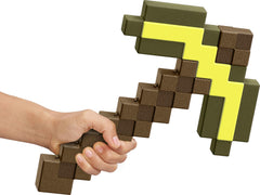Mattel Minecraft Role-Play Battle Toy Accessory Collection with Pixelated Design, Gold Pickaxe