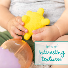 Infantino Activity Ball Set Music & Lights - 4 Colorful, Bouncy, & Multi-Textured Balls for Fine Motor Development for Little Hands