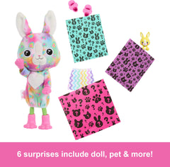 Barbie Cutie Reveal Chelsea Doll & Accessories, Color Dream Series Small Doll in Animal Plush Costume with 6 Surprises Including Color Change (Styles May Vary)