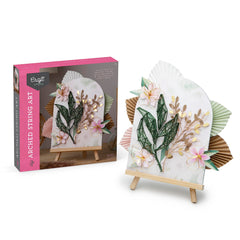 Craft Crush DIY String Art Craft Kit - Floral Interior Design DIY Activity for Teens & Adults - Complete String Art Kit with Embroidery Thread, Foam Canvas, Metal Pins, Wooden Easel - Ages 13+