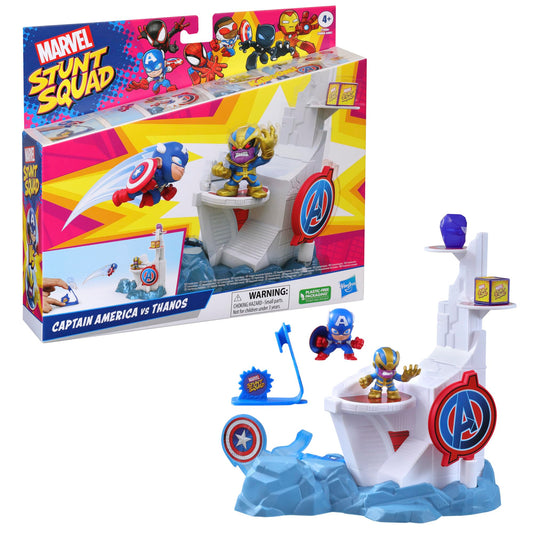 Marvel Stunt Squad Captain America vs Thanos Tower Smash Playset
