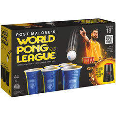Spin Master Games Post Malone, World Pong League Beer Pong Drinking Game for Bachelor Party Outdoor Games with Plastic Cups Ping Pong Balls, for Adults Ages 18 and up
