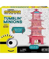 Mattel Games Tumblin' Minions Kids Game Featuring Illumination's Minions: The Rise of Gru, with Minions Game Pieces and Pagoda Tower, Gift for 5 Year Olds and Up