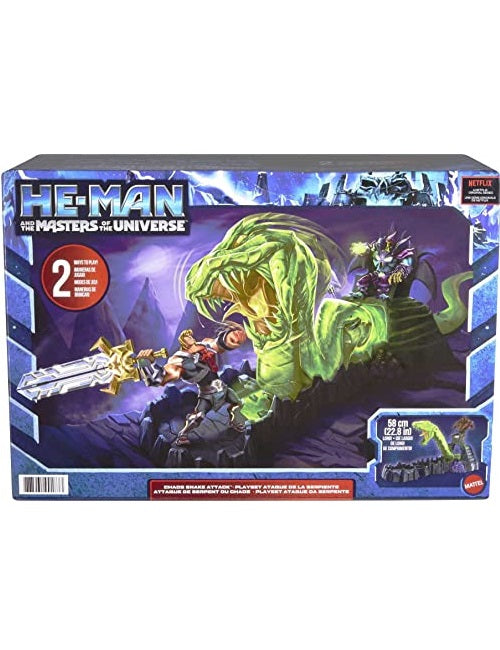 Masters of the Universe He-Man and The Chaos Snake Attack Playset, Skeletor Fortress with 2 Action Figures (He-Man & Skeletor), Gift for Adult Collectors & Motu Fans Ages 4 Years & Older
