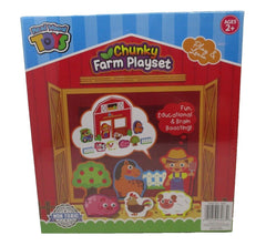 Real Wood Toys Chunky Farm Playset – 11-Piece Wooden Toy Set