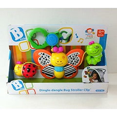 BKids Dingle-Dangle Bug Stroller Clip | Chiming Butterfly Baby Toy
