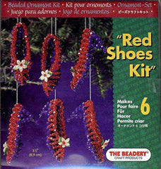 The Beadery Beaded Ornament Kit – 6 Red Shoes