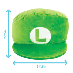 TOMY Club Mocchi-Mocchi- Luigi Hat 12" Super Mario Plush