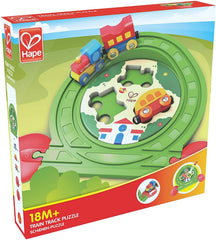 Hape 2-in-1 Wooden Train Track & Puzzle Set for Toddlers