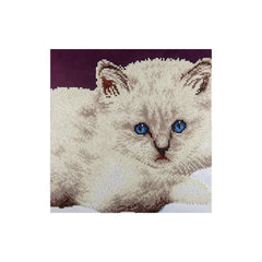 Leisure Arts Diamond Art Kit – White Cat 12"x12" Crystal Painting