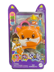 Mattel Polly Pocket Cuddly Toys Cat Compact Playset with Micro Doll