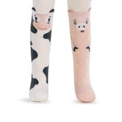 Story Time Knee High Socks & Book Gift Set – Cow & Pig